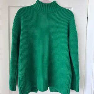 Sezane Green Ribbed Sweater